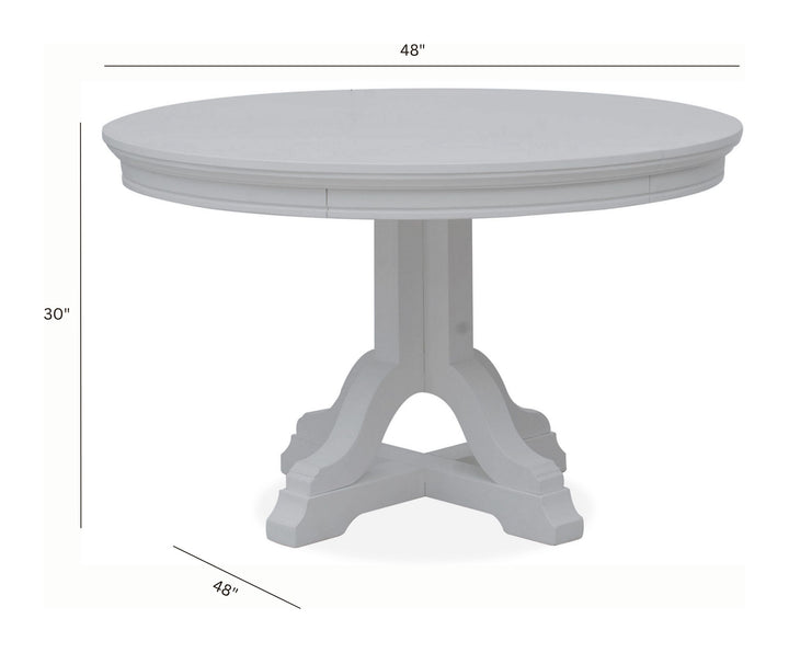 Charleston Harbor Gray Grey Extendable 48" Round Dining Table - D5611-22GY