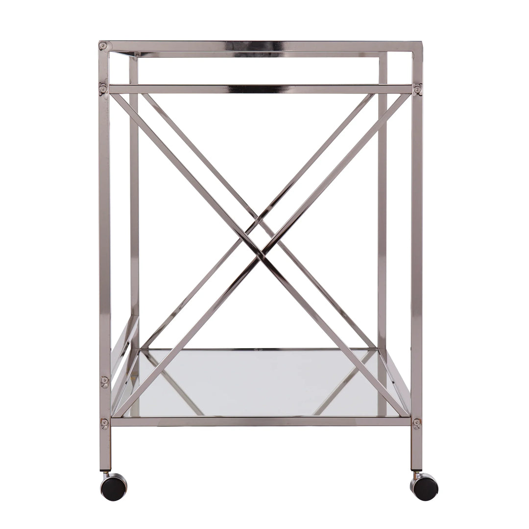 Maxton Silver Bar Cart - AmericanHomeFurniture