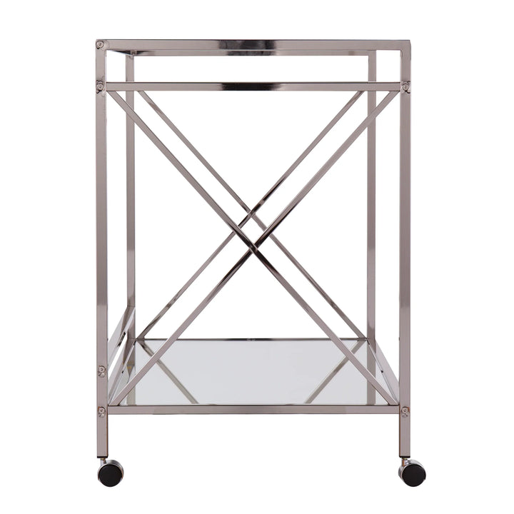 Maxton Silver Bar Cart - AmericanHomeFurniture