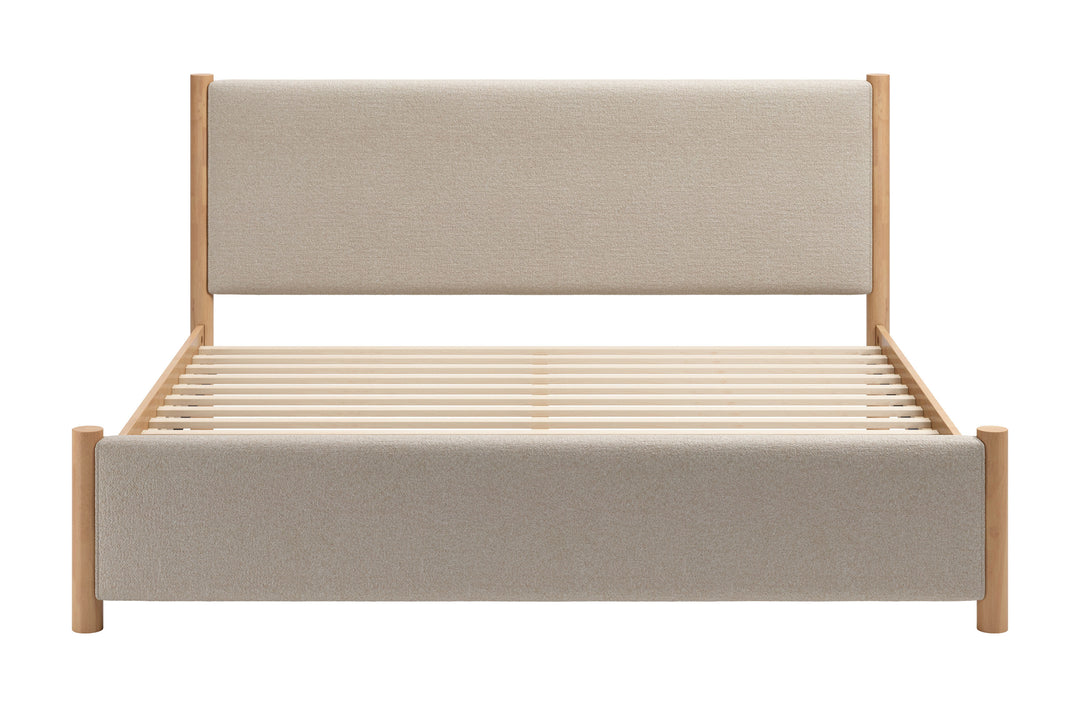 Hadi King Bed Beige & Natural