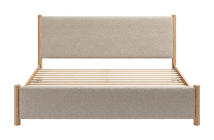 Hadi King Bed Beige & Natural