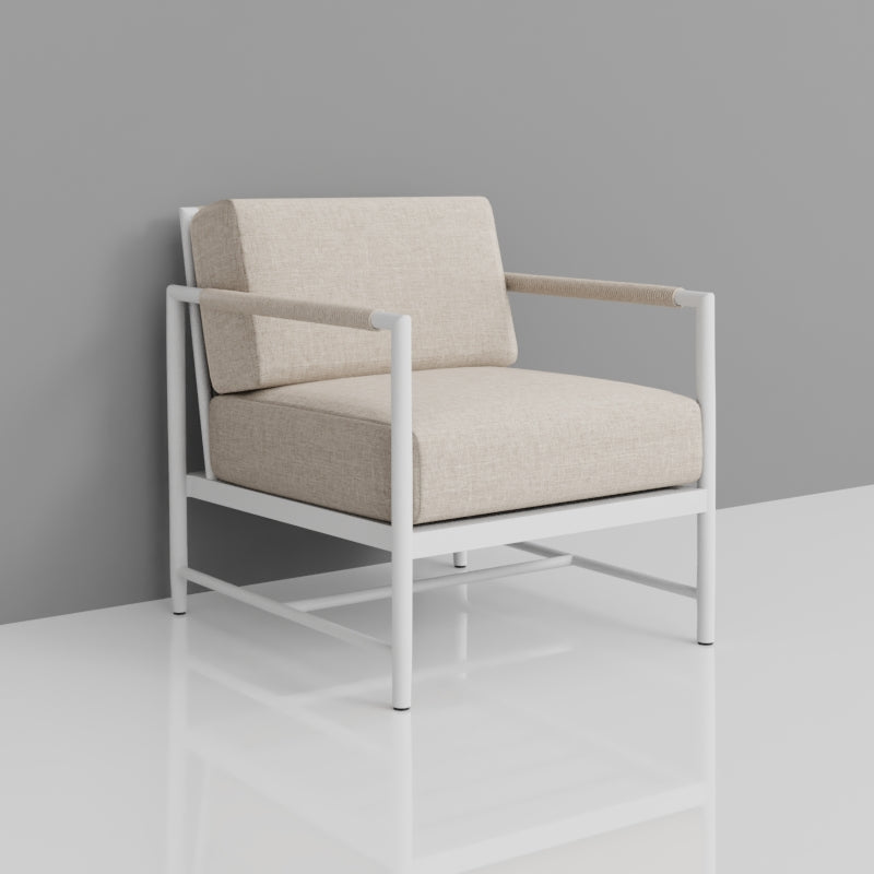 Sabbia Club Chair in Dupione Celeste, No Welt