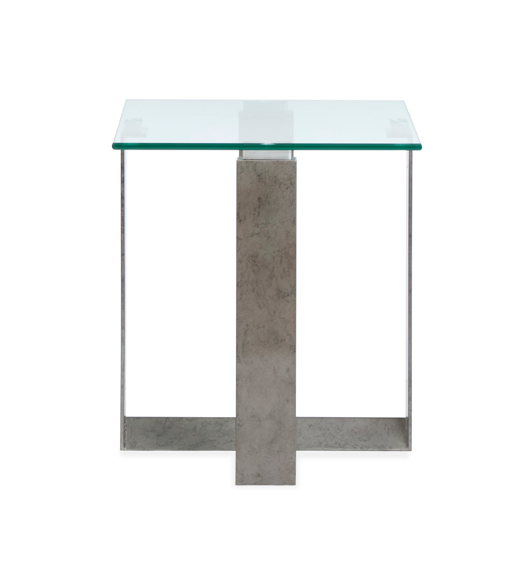 Holden Aged Pewter And Chrome Pucks Rectangular End Table - T6456-03