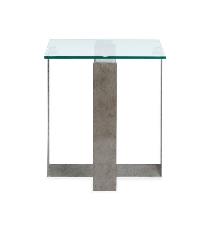 Holden Aged Pewter And Chrome Pucks Rectangular End Table - T6456-03