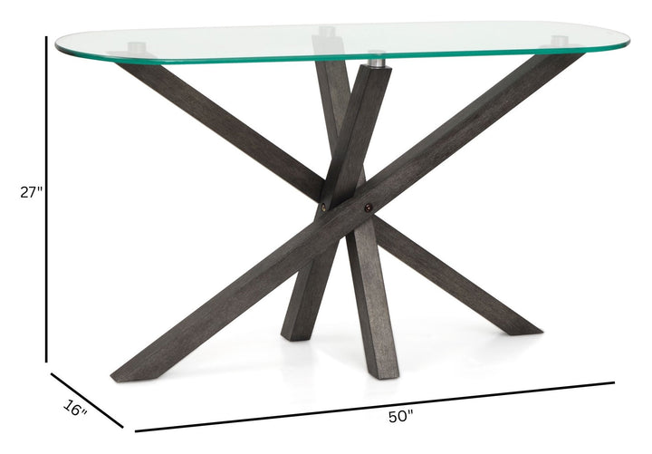 Jax Carbon Shadow And Chrome Oval Sofa Table - T6452-77