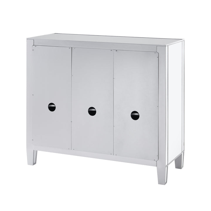 American Home Furniture | SEI Furniture - Mirage 3-Door Mirrored Cabinet