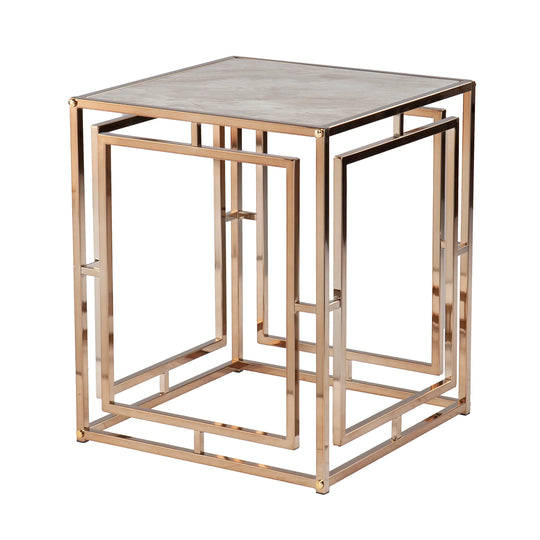 SEI Furniture Simondley Faux Marble End Table ACCENT TABLES