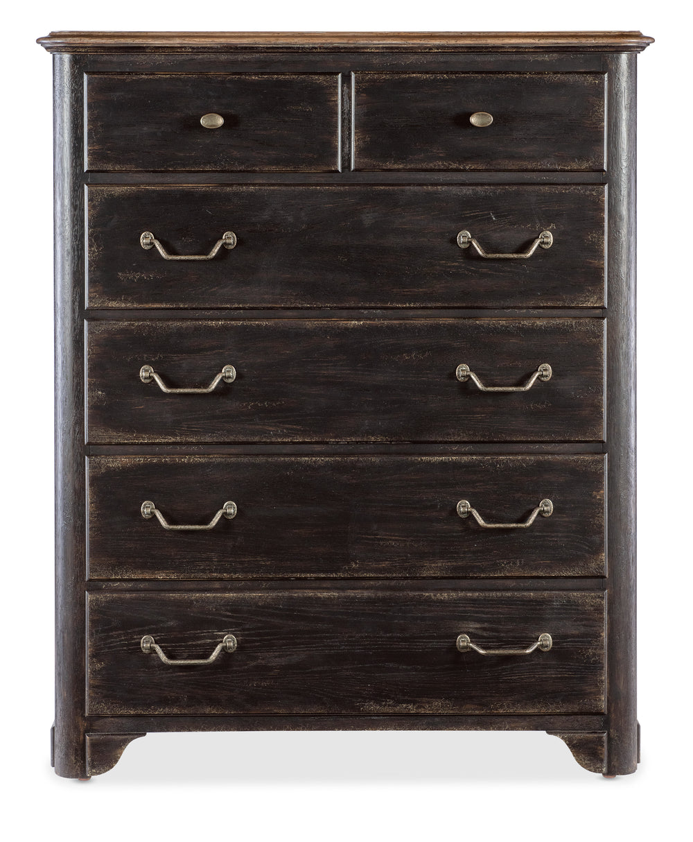 American Home Furniture | Hooker Furniture - Americana Six-Drawer Chest 1 - Molasses