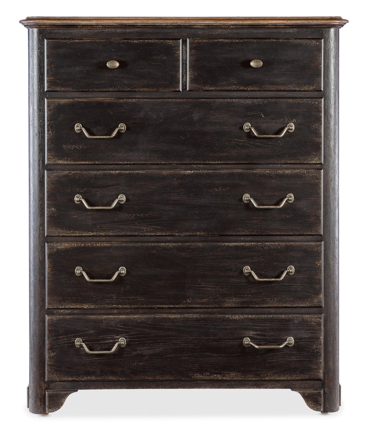 American Home Furniture | Hooker Furniture - Americana Six-Drawer Chest 1 - Molasses