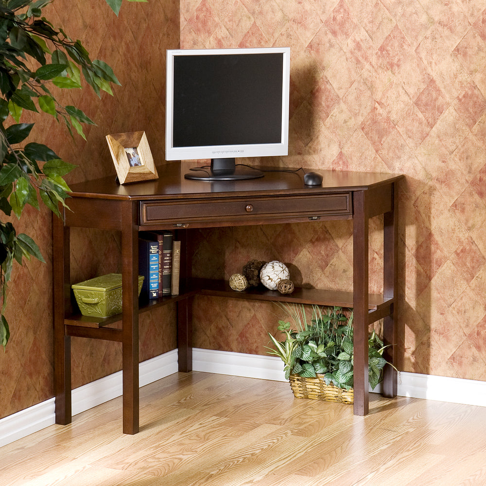 American Home Furniture | SEI Furniture - Wardboro Corner Computer Desk - Espresso