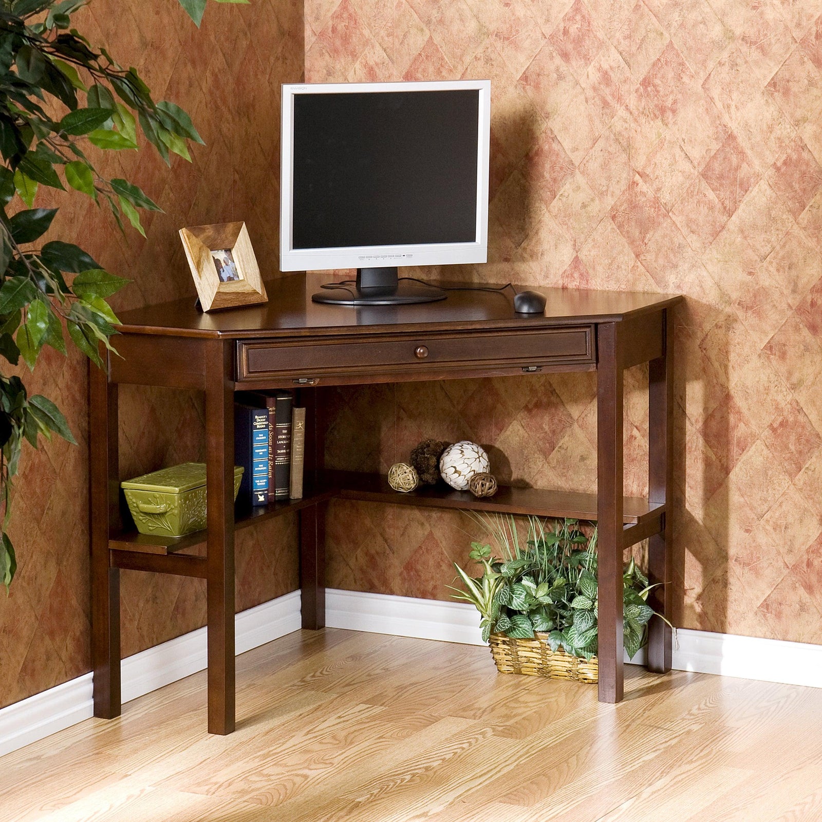 SEI Furniture Wardboro Corner Computer Desk - Espresso DESKS