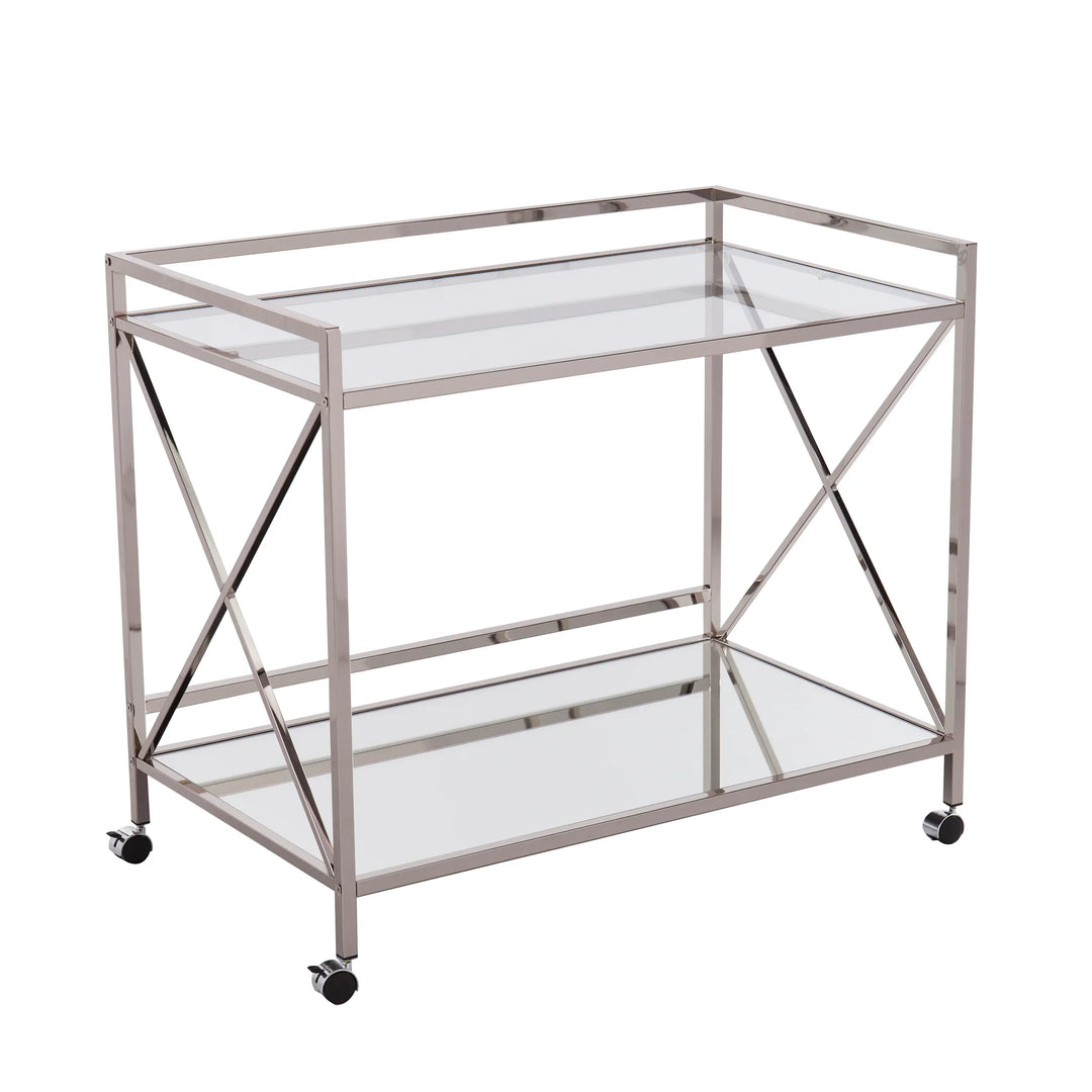 Maxton Silver Bar Cart - AmericanHomeFurniture