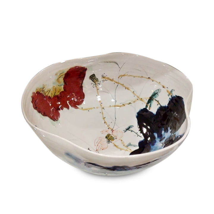 Curled-Rim Porcelain Bowl