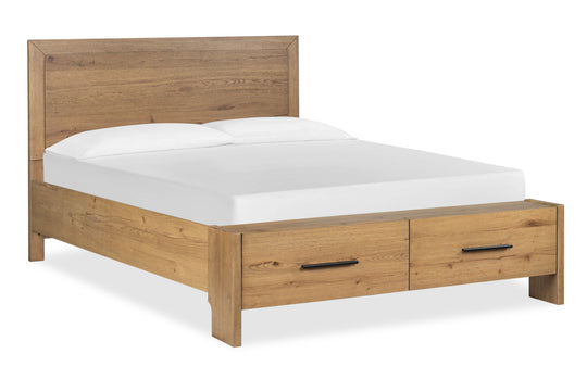 Davenport Rustic Caramel Queen Panel Storage Bed - B6309-54A