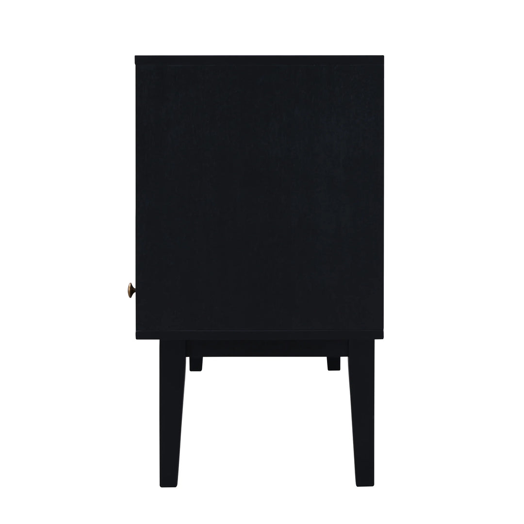 Holly & Martin Simms Midcentury Modern Media Console - Black - AmericanHomeFurniture