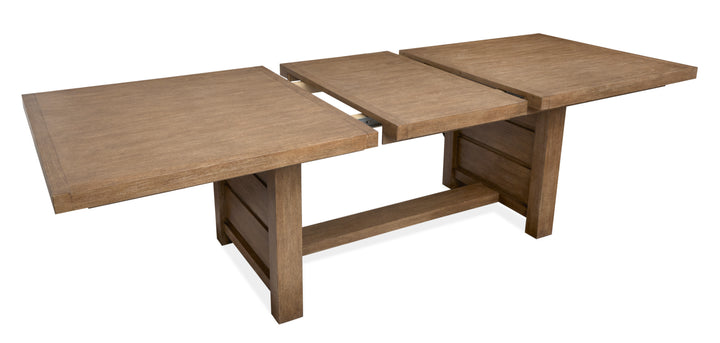 Plum Creek Sierra Brown Extendable Trestle Dining Table - D5768-21