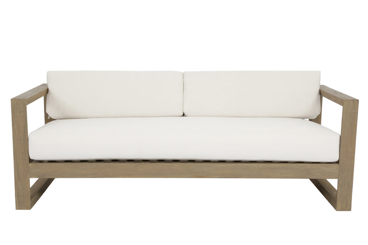 American Home Furniture | Sunset West - Coastal Teak Sofa in Canvas Canvas, No Welt