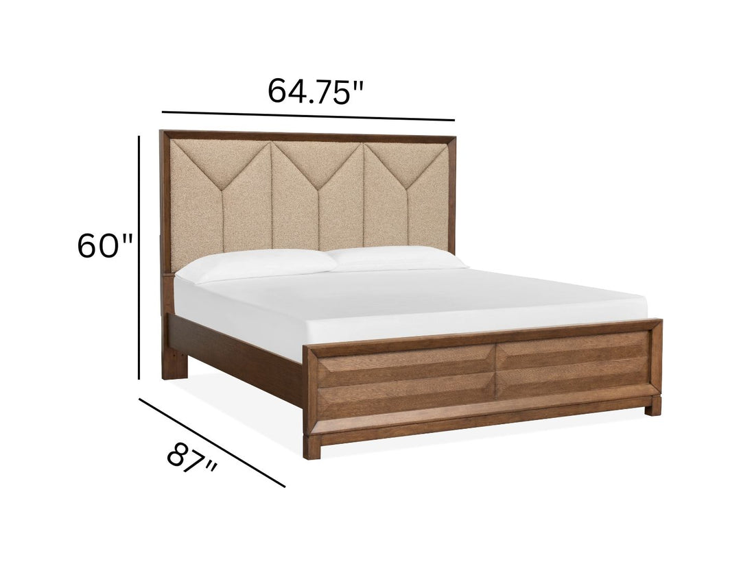 Callisto Bourbon Brown Queen Upholstered Panel Bed - B6396-55