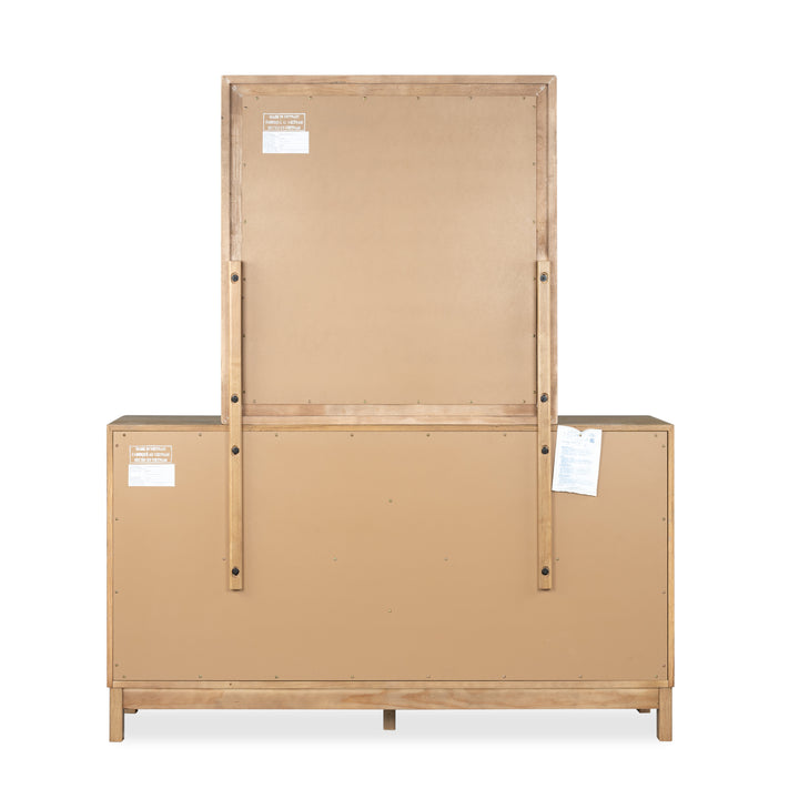 Davenport Rustic Caramel Double Drawer Dresser With Portrait Mirror - B6309-2242