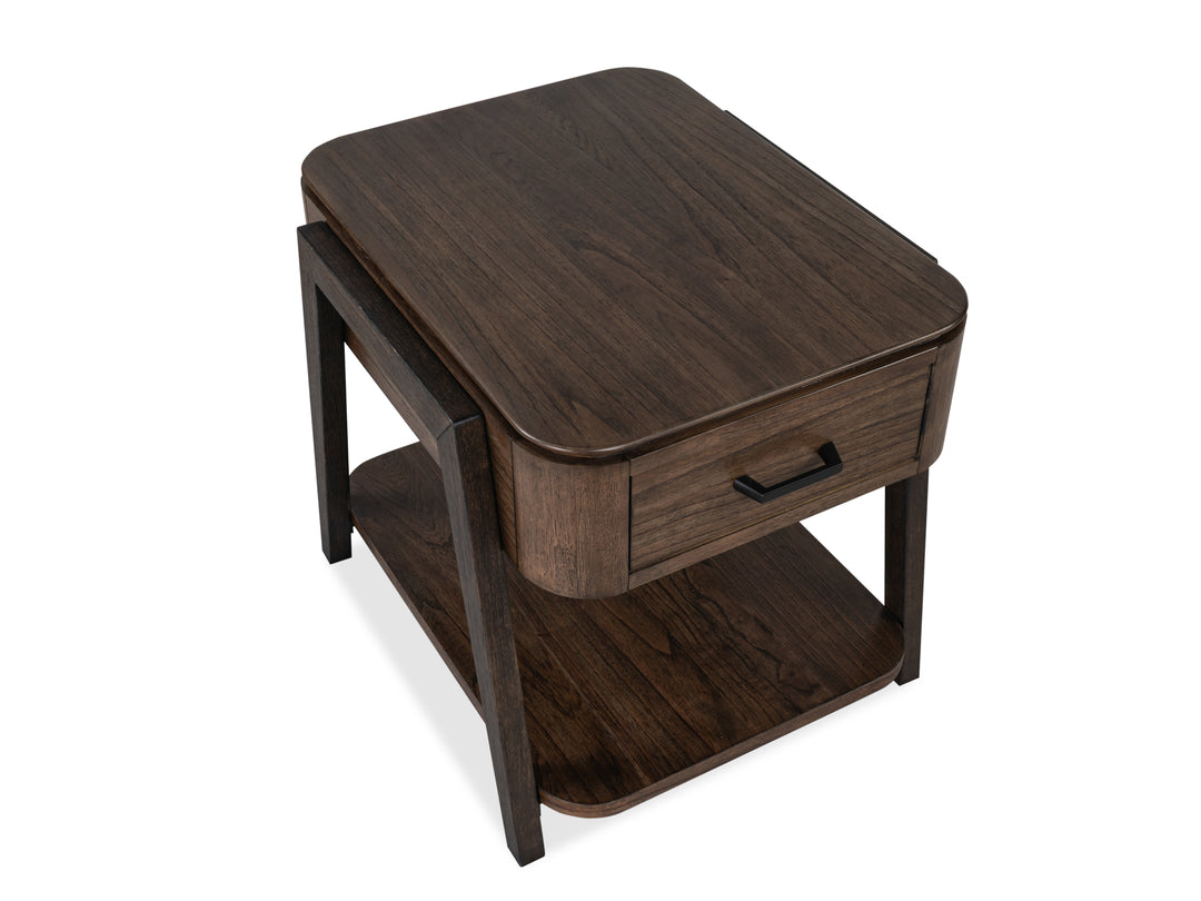 Hallie Milk Chocolate And Dark Chocolate Rectangular End Table - T6355-03