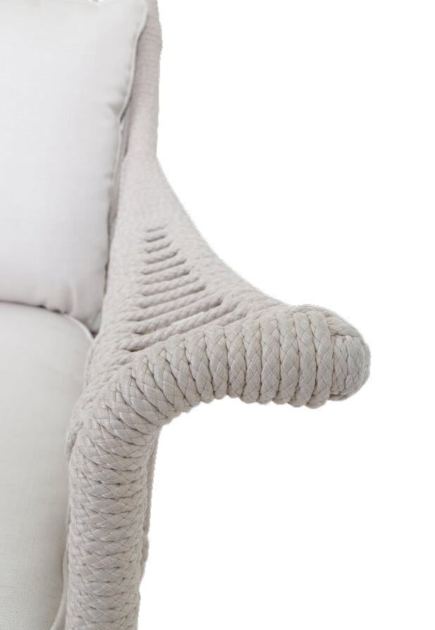 Dana Rope Wing Chair in Canvas Skyline w/ Self Welt