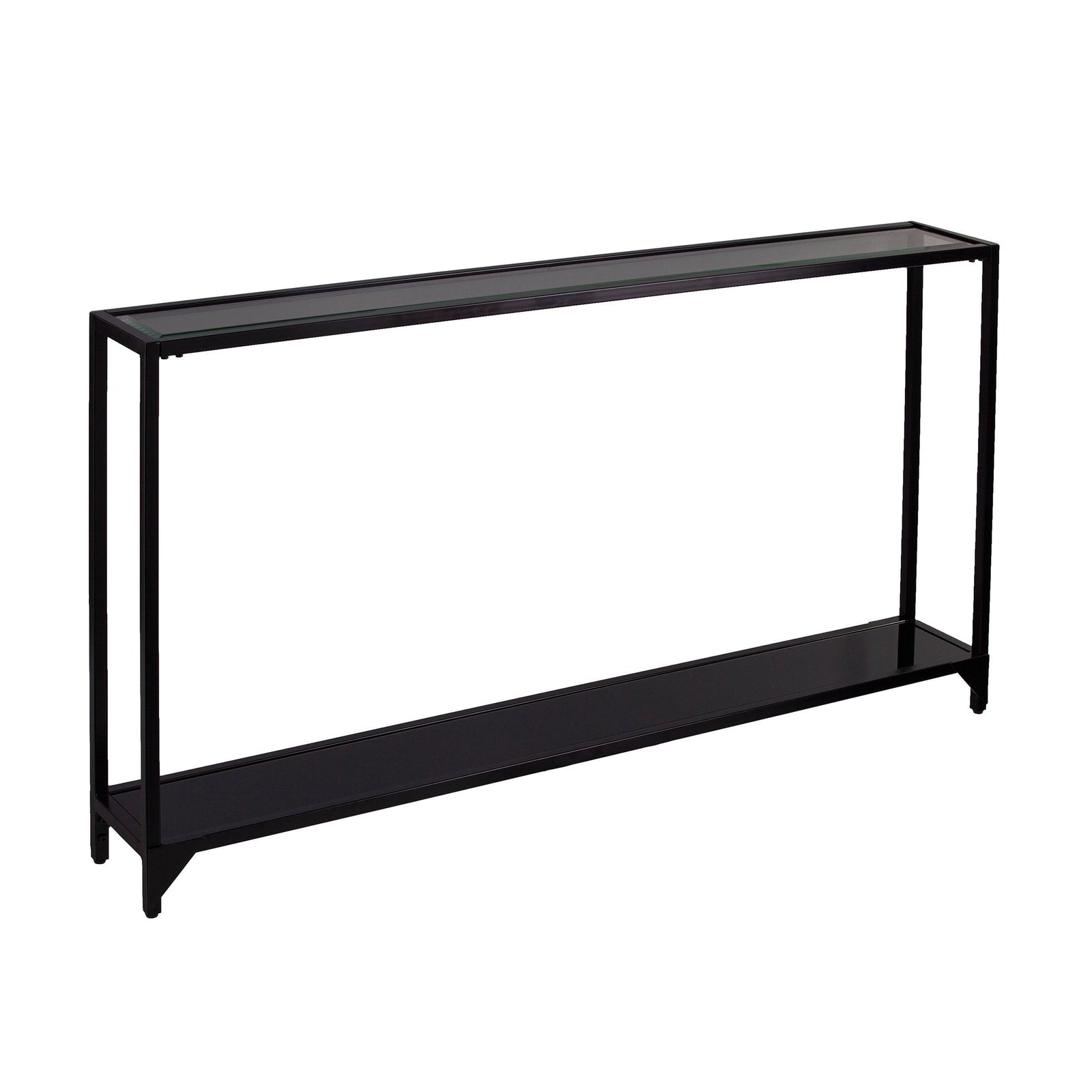 SEI Furniture Bergen Glass Console Table - Black CONSOLE TABLES