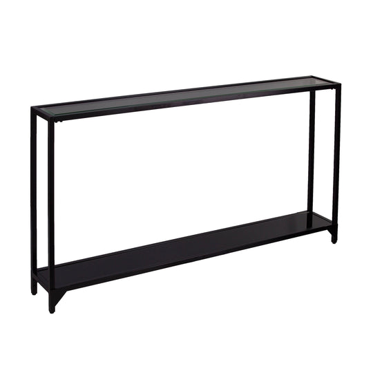 SEI Furniture Bergen Glass Console Table - Black CONSOLE TABLES