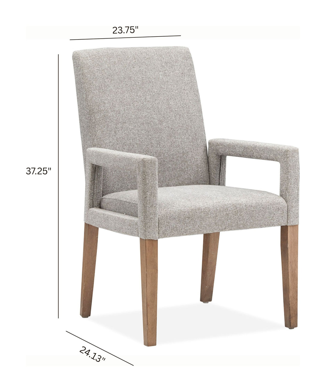 Lindon Belgian Wheat Grey Upholstered Arm Chair - Set of 2 - D5570-73G
