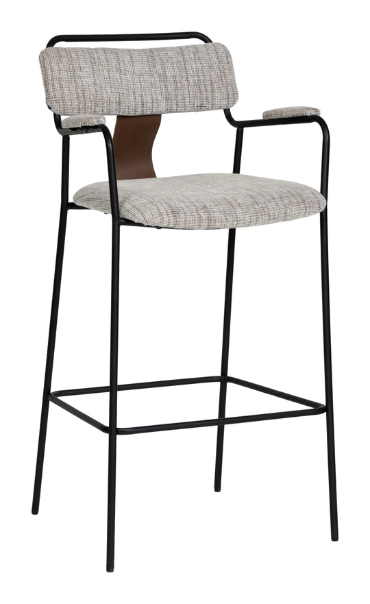 Zuo Couva Barstool (Set of 2) Gray Tweed BAR STOOLS + COUNTER STOOLS