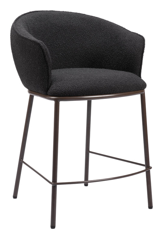 Zuo Essen Counter Stool Black & Bronze BAR STOOLS + COUNTER STOOLS