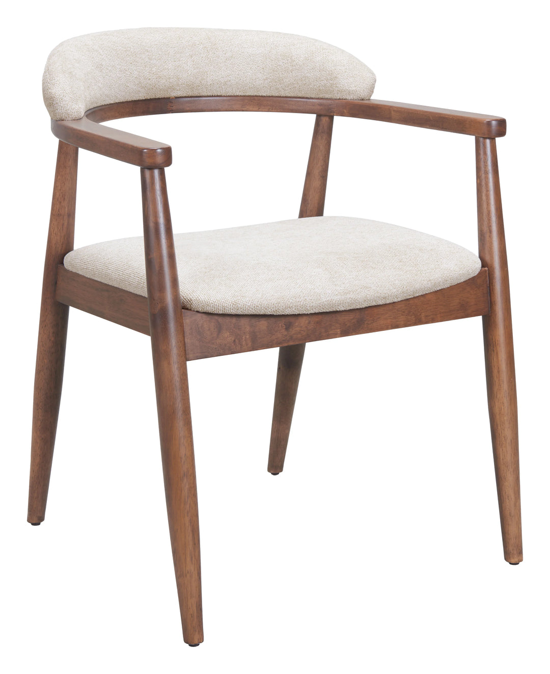 Goka Dining Chair Beige & Walnut - AmericanHomeFurniture