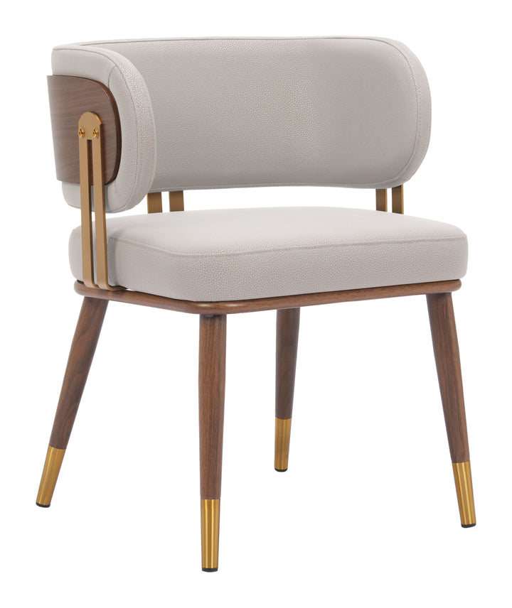 Brew Dining Chair Beige & Walnut