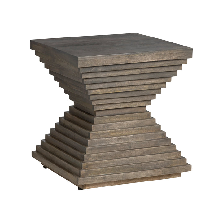 Stacked Hourglass Wood End Table - AmericanHomeFurniture
