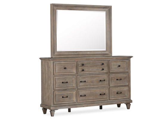 Lancaster Dovetail Grey Drawer Dresser With Landscape Mirror - B4352-2040
