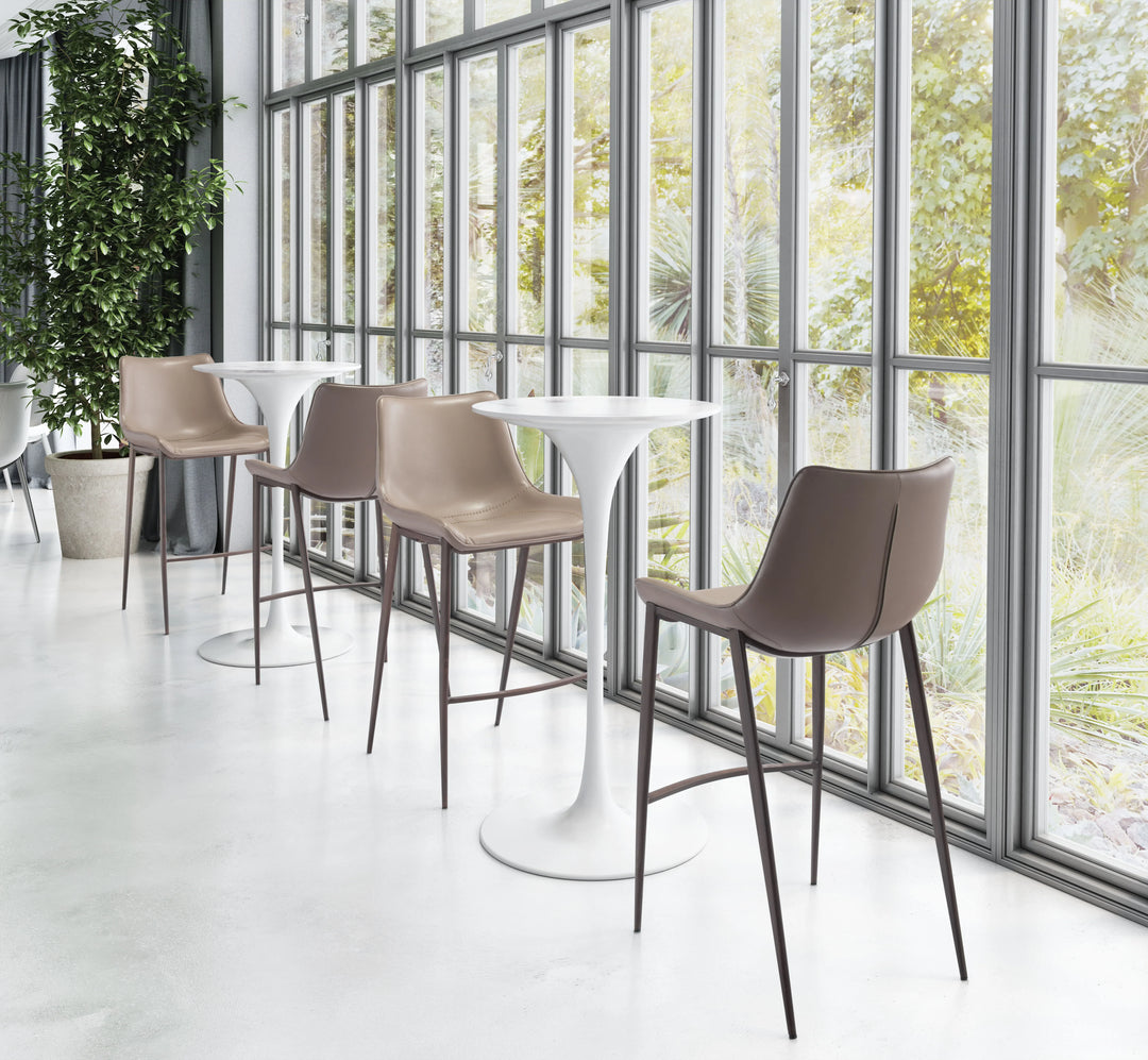 Magnus Barstool (Set of 2) Brown & Walnut - AmericanHomeFurniture