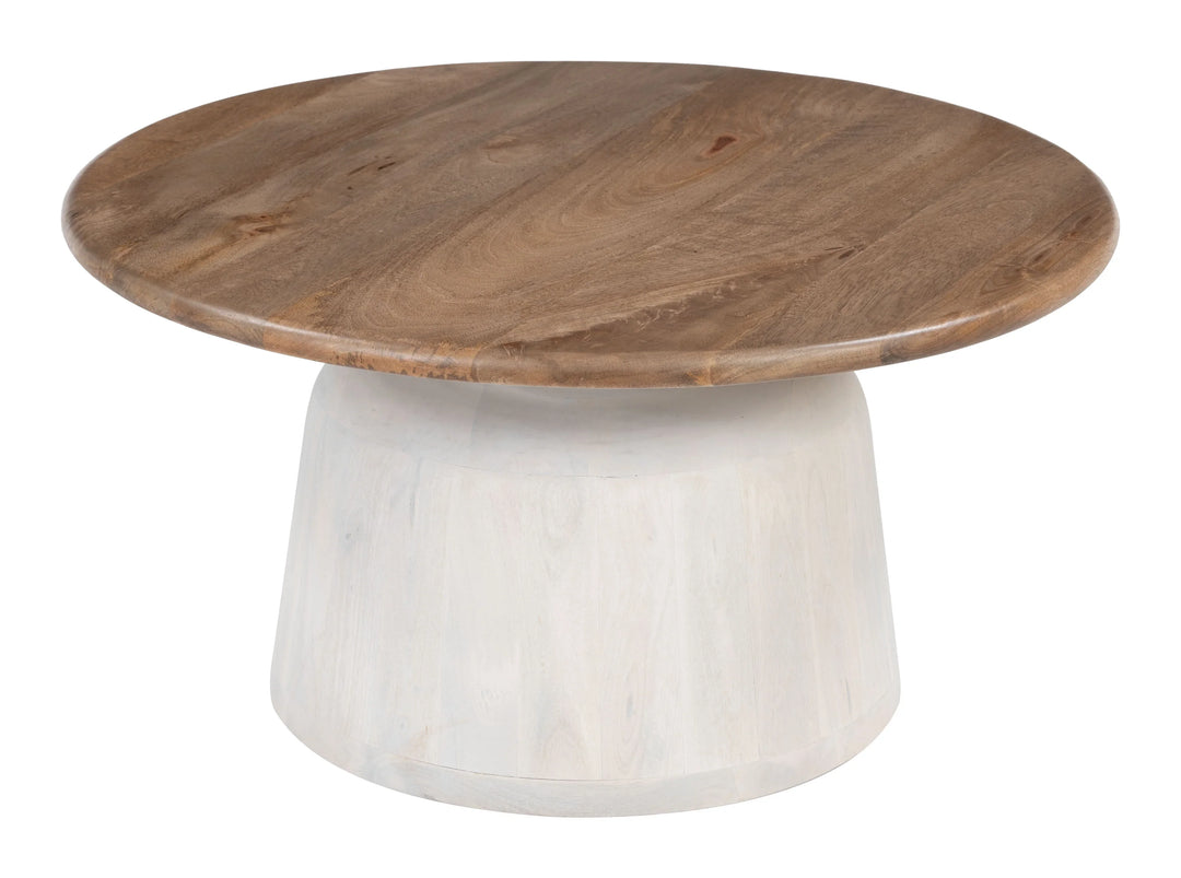Goblet Coffee Table Brown & White - AmericanHomeFurniture