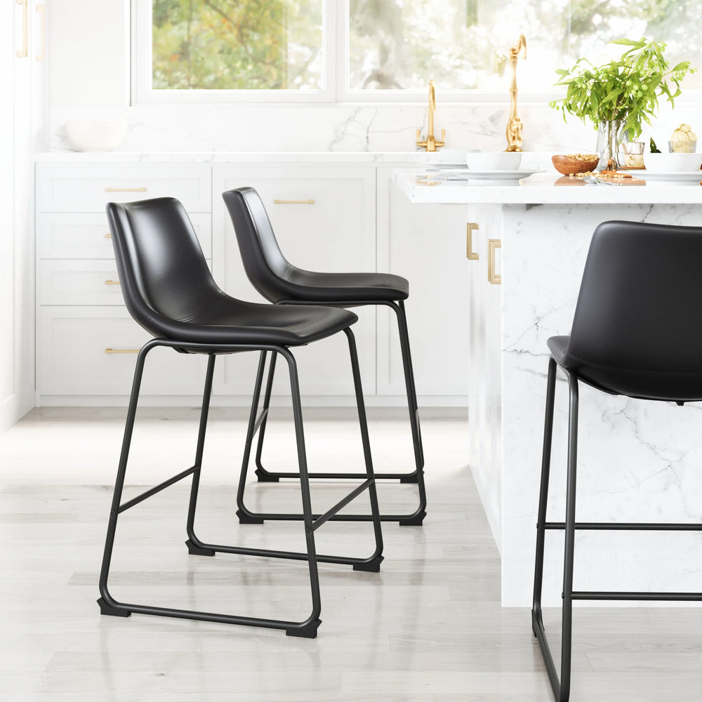 Smart Counter Stool (Set of 2) Black - AmericanHomeFurniture