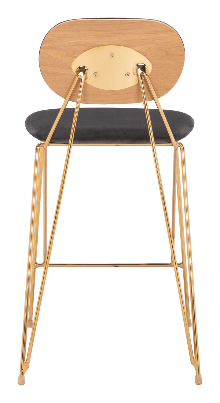 Georges Counter Stool (Set of 2) Gray & Gold - AmericanHomeFurniture