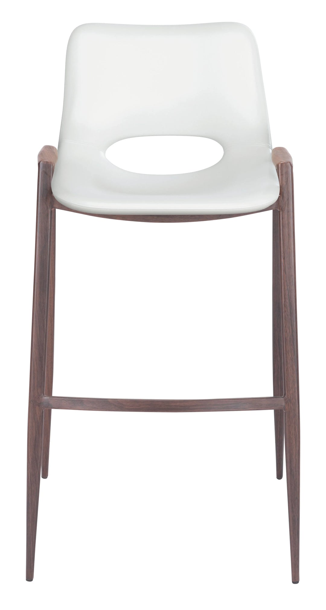 Desi Barstool (Set of 2) White & Walnut - AmericanHomeFurniture