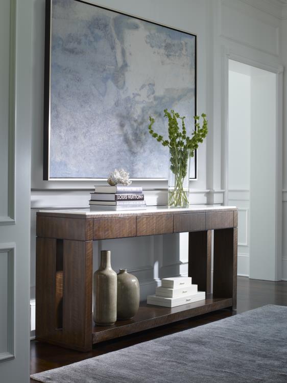 American Home Furniture | Century - Warner Console Table With Stone Top