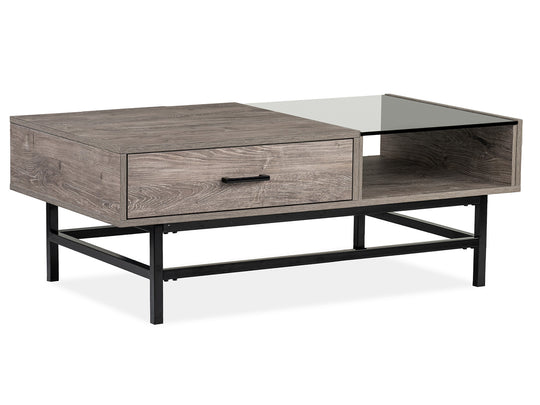 Fenwick Whitetail Brown And Smoke Glass Rectangular Lift Top Cocktail Table - T5962-51