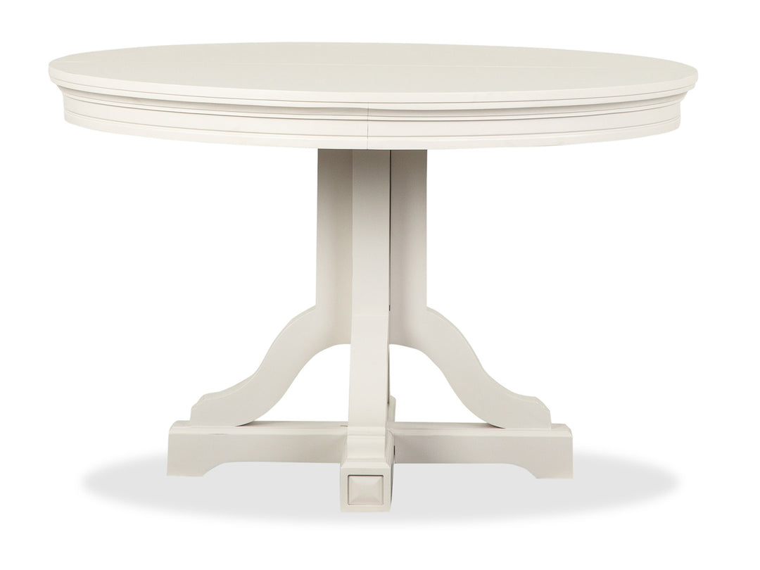 Willowbrook Egg Shell White Extendable 48" Round Dining Table - D5324-25