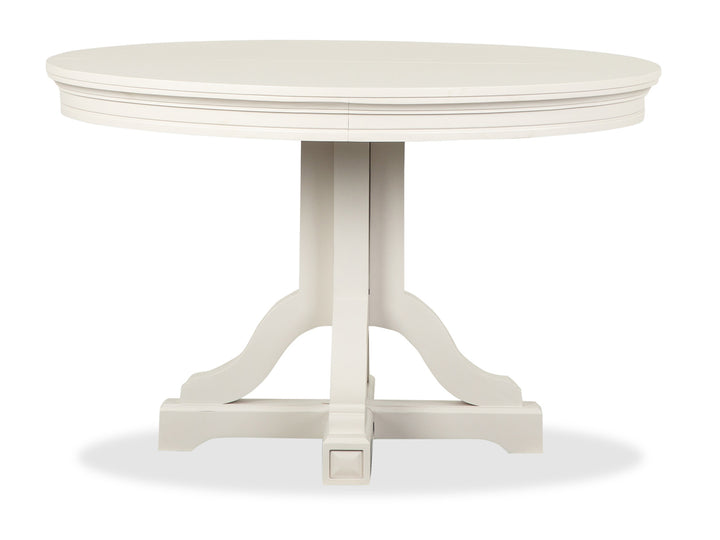 Willowbrook Egg Shell White Extendable 48" Round Dining Table - D5324-25