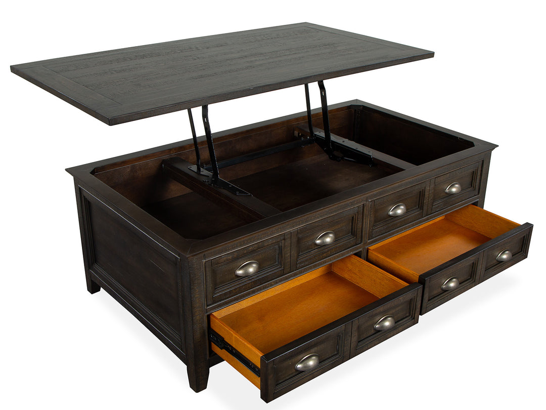 Westley Falls Graphite Lift Top Storage Cocktail Table With Casters - T4399-50