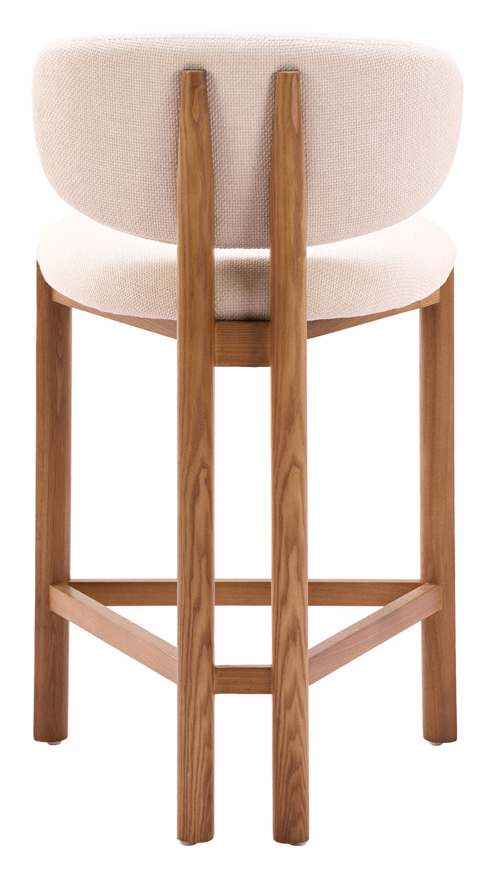 Rosetta Counter Stool (Set of 2) Beige & Walnut - 111219