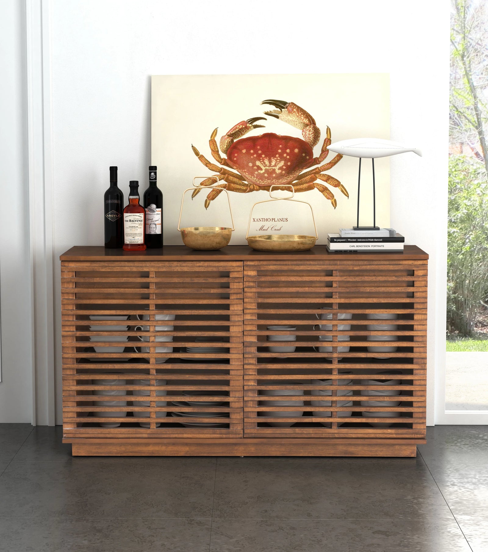 Zuo Linea Credenza Walnut SIDEBOARDS + CABINETS
