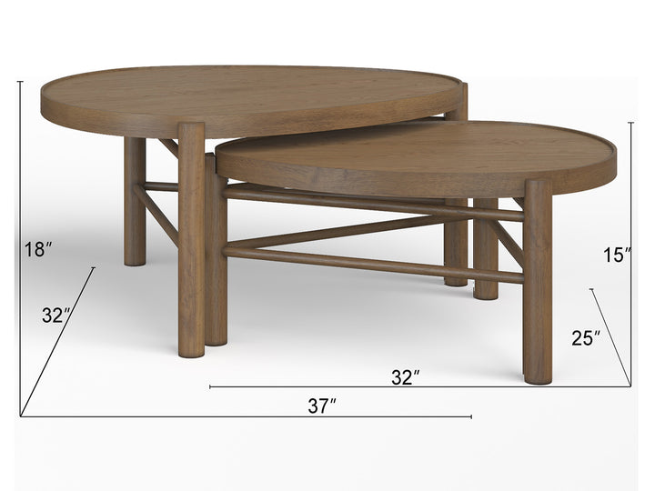 Hadleigh Brown Honey Nesting Cocktail Table - T5558-52