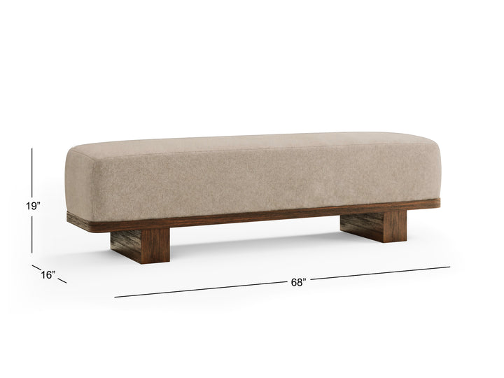 Reena Rich Brown Upholstered Bench - D6518-68