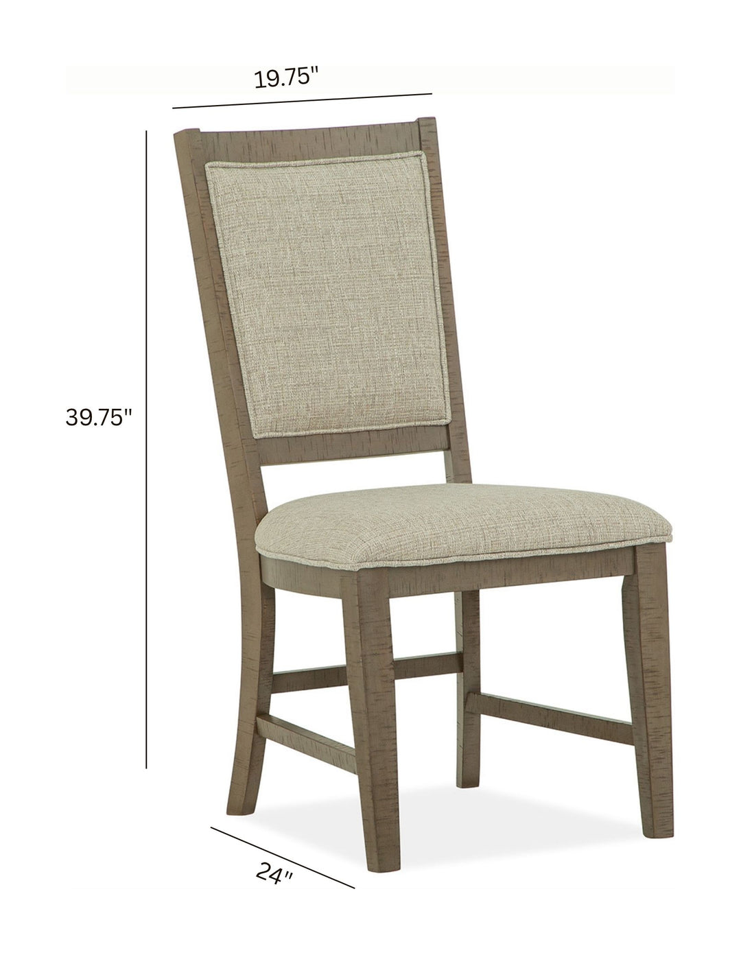 Paxton Place Dovetail Grey Step Upholstered Side Chair - Set of 2 - D4805-65