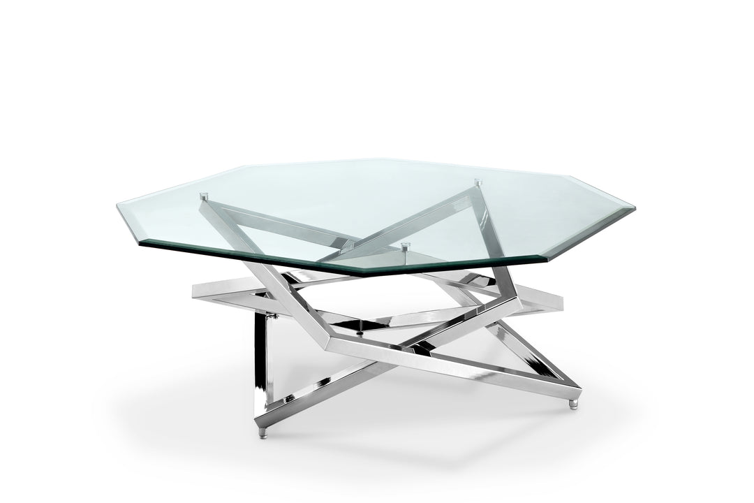 Lenox Square Acadia White Octagonal Cocktail Table - T3790-49